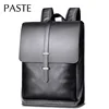 Simple Men Backpack Genuine Cow Leather Bagpack Business 15.6 Inch Laptop Computer Back Pack College Student School Bag Black 1