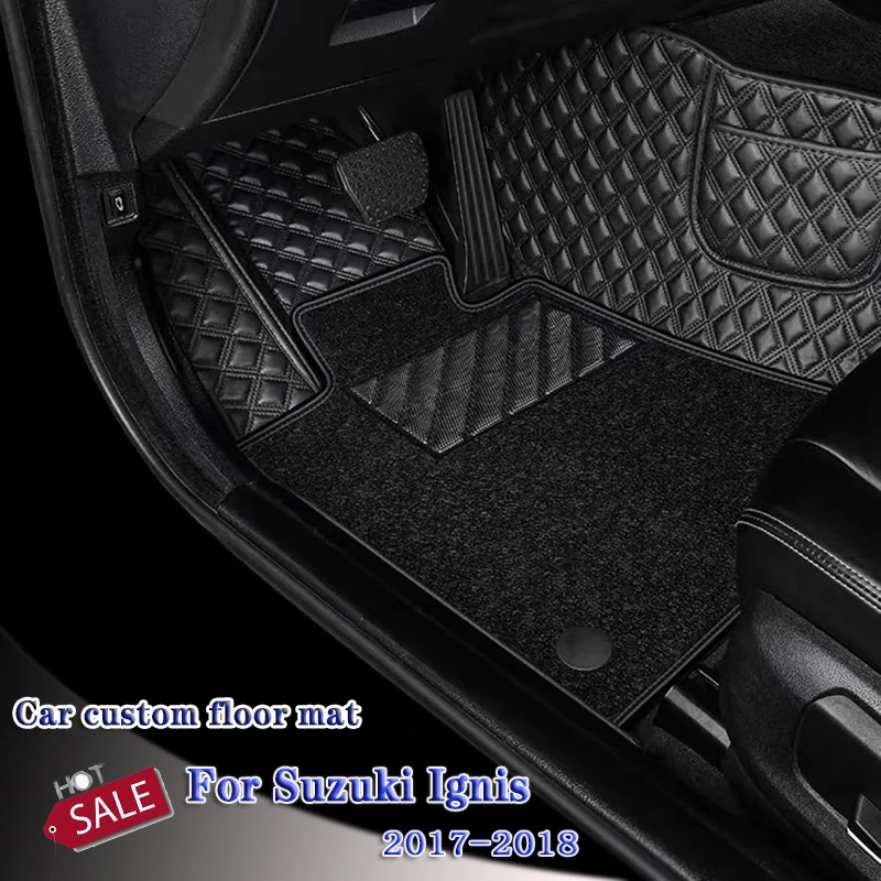 

Коврики на заказ для Suzuki Ignis 2018 2017, Водонепроницаемые кожаные автомобильные коврики, коврики для стайлинга ног, автомобильные аксессуары, чехлы для интерьера
