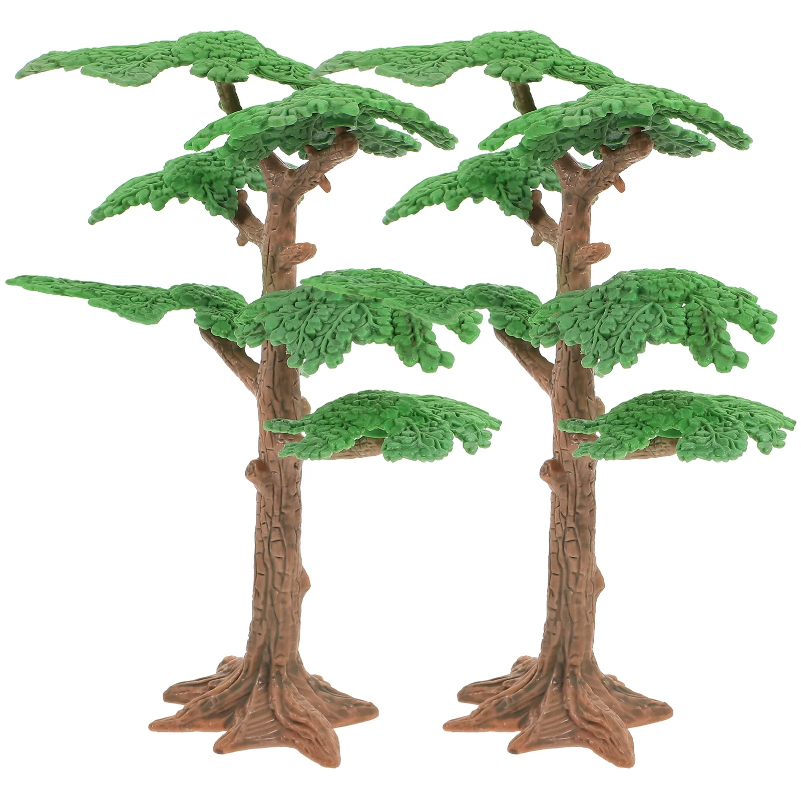 

2 Pcs Micro Landscape Tree Plant Model Adornment Decor Artificial Mini Simulation
