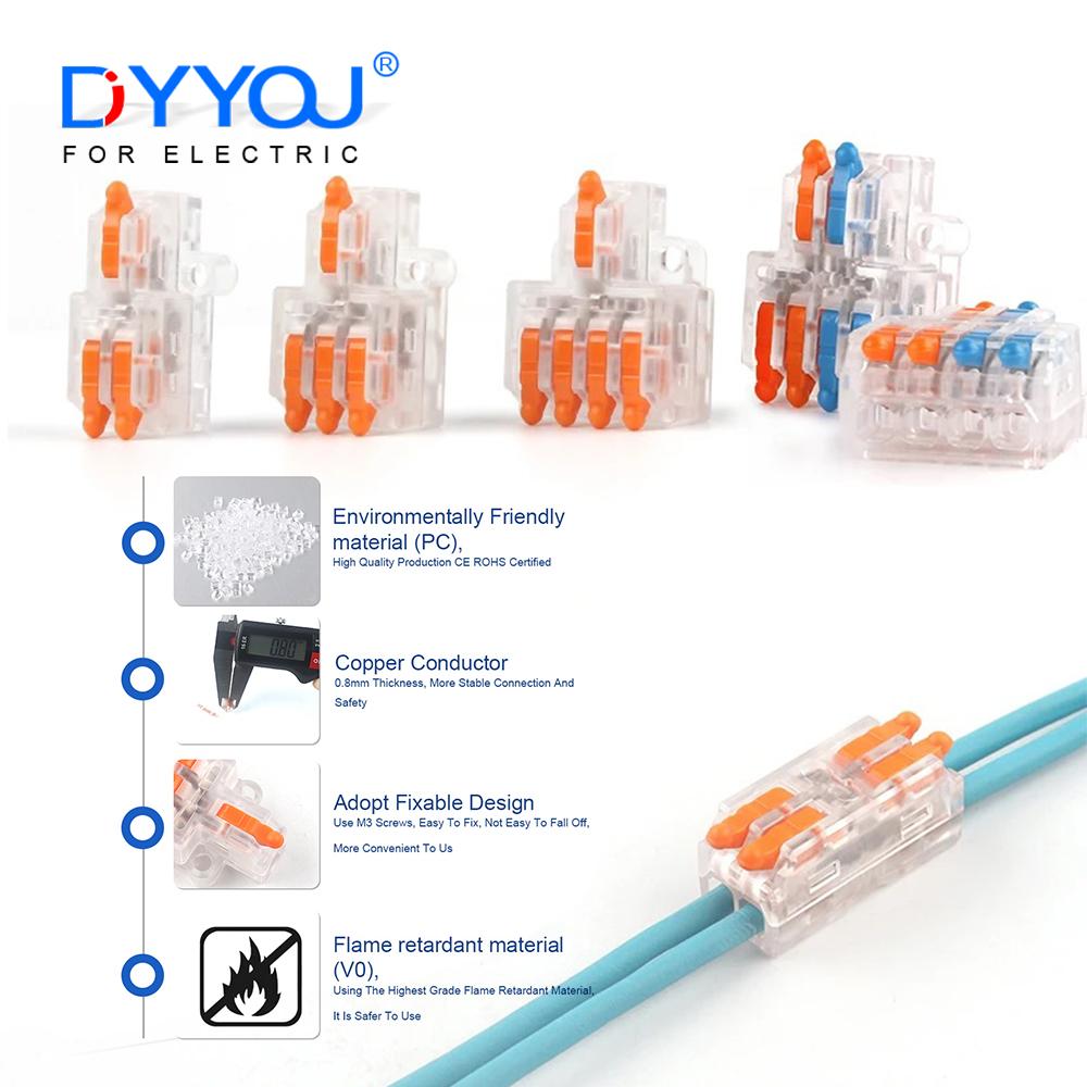 Mini Fast Wire Connector Universal Compact Terminal Block Push-in With Lever Cable Splicing Connector For Improvement&Lighting