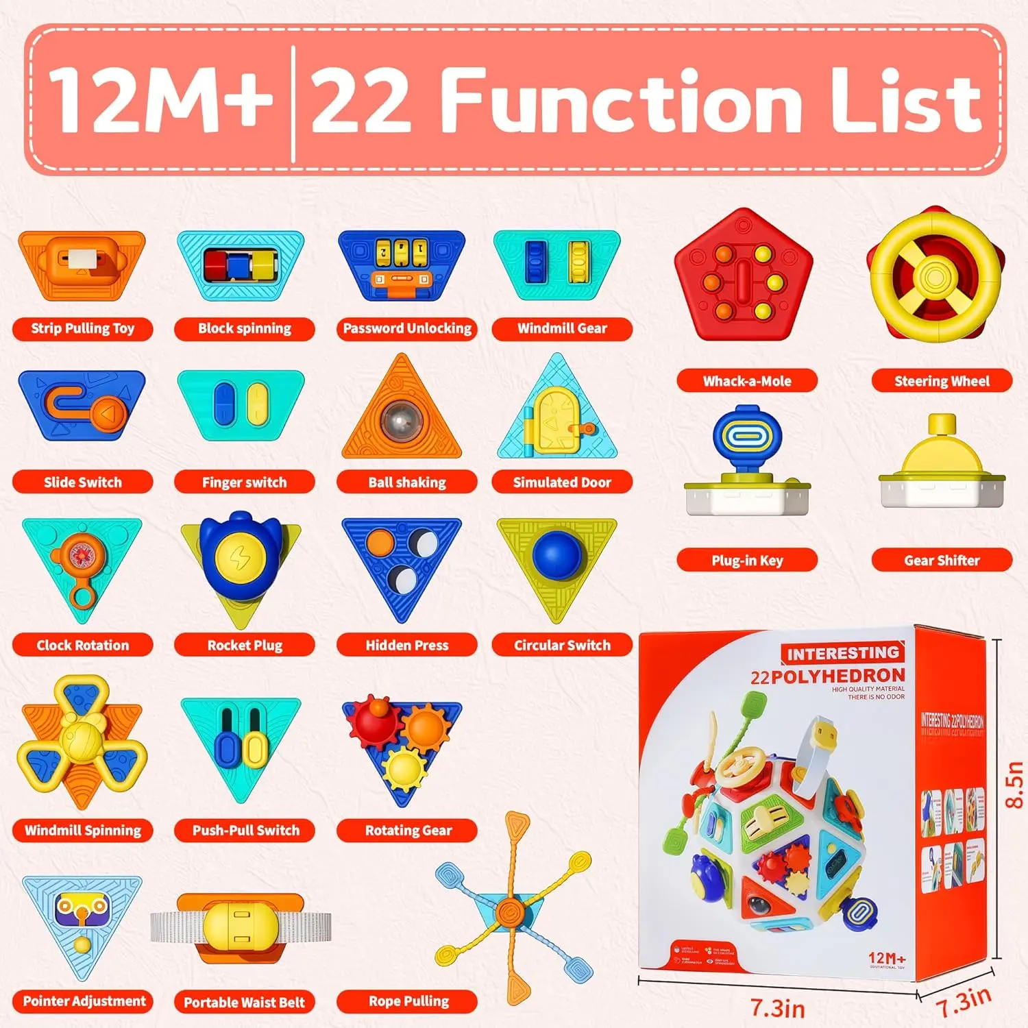 22 In 1 Montessori Baby Busy Board Cube Sensory Toys Toddler Educational Travel Lock Box Fine Motor Skill Learning_voghion.com