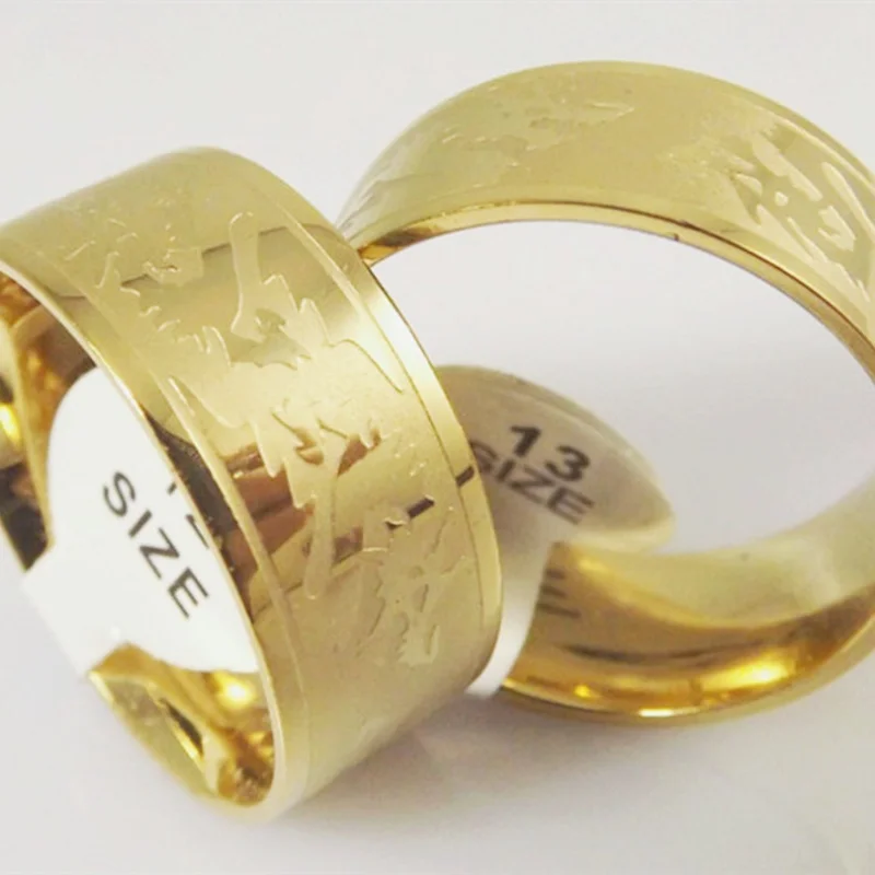 

Wholesale 25 pcs quality Comfortable 10mm Etch Men stainless steel rings jewelry