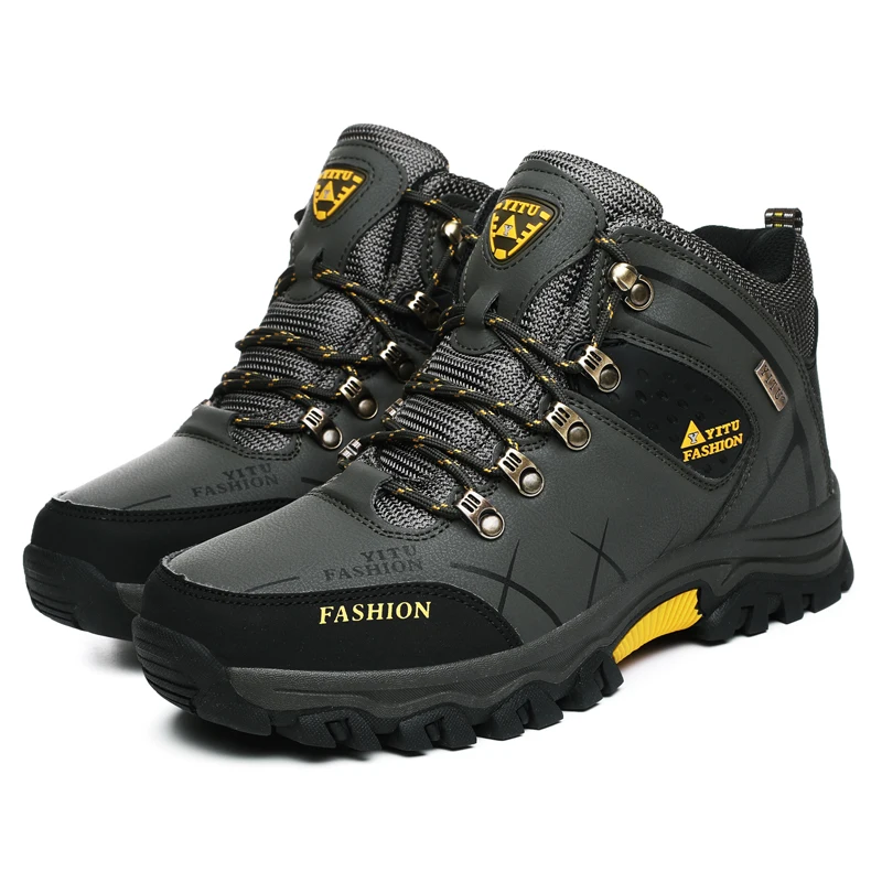 

Мужские походные ботинки, черные кроссовки в стиле панк, обувь для улицы, обувь для снега, ботильоны, большой размер 47, для зимы, 2019