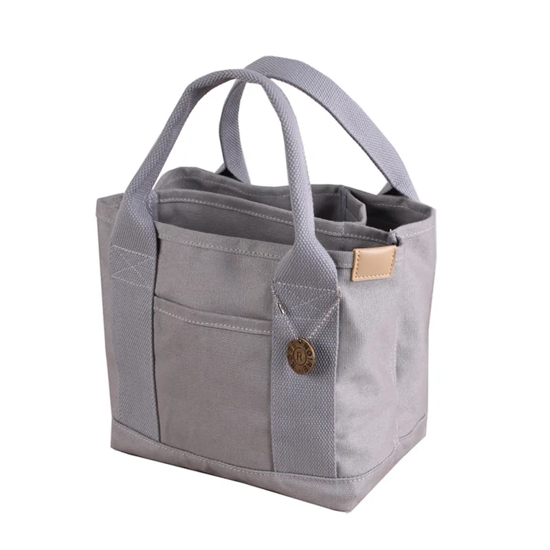 Simple high-end canvas handbag ladies retro casual handbag ladies handbag shopping bag lunch bag women's bag