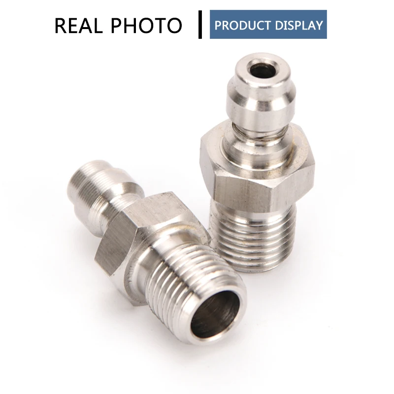 3pcs Stainless Steel Quick Coupler M10x1 Thread 8MM Filling Head Plug Adapter Quick Connect Fittings Couplings Air Pumps Parts air pump parts quick connect fittings