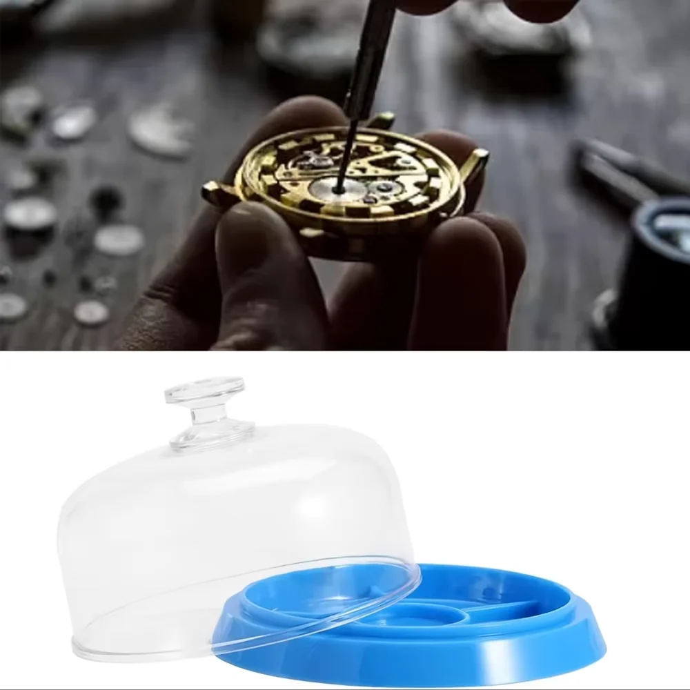 Deluxe Watch Repair Tool Set with Dustproof & Moisture-Resistant Movement Cover and Integrated Storage Tray