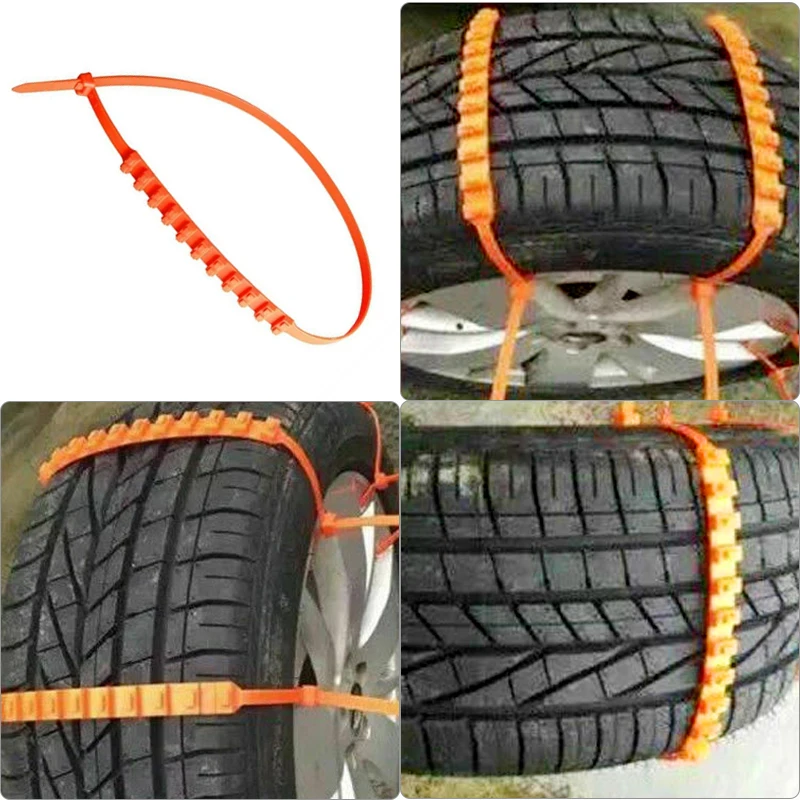 10pcs Car tire anti-skid ties emergency snow anti-skid chains universal mud car chains obd2 car accessories