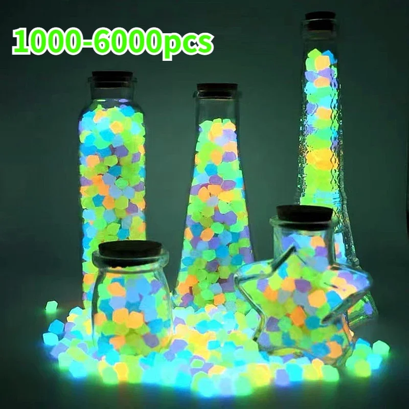 1000/3000/5000Pcs Decorazione Del Giardino Ciottoli Pietra Luminosa Bagliore In Ciottoli Decorativi Scuri Decorazione Dell'Acquario Per Acquario All'A