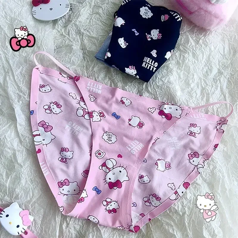 Kawaii New Sanrio Hello Kitty Underwear Cartoon Cute Printing Couple Underwear  Women's Men's Comfortable Ultra Thin Breathable - AliExpress