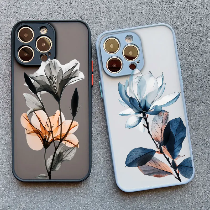 Tinte Waschen Malerei Blume Telefon Fall für iPhone 17 16 14 13 12 11 Pro Max X XS XR 16 15 14 Plus 12 13 Mini Stoßfest Zurück Abdeckung