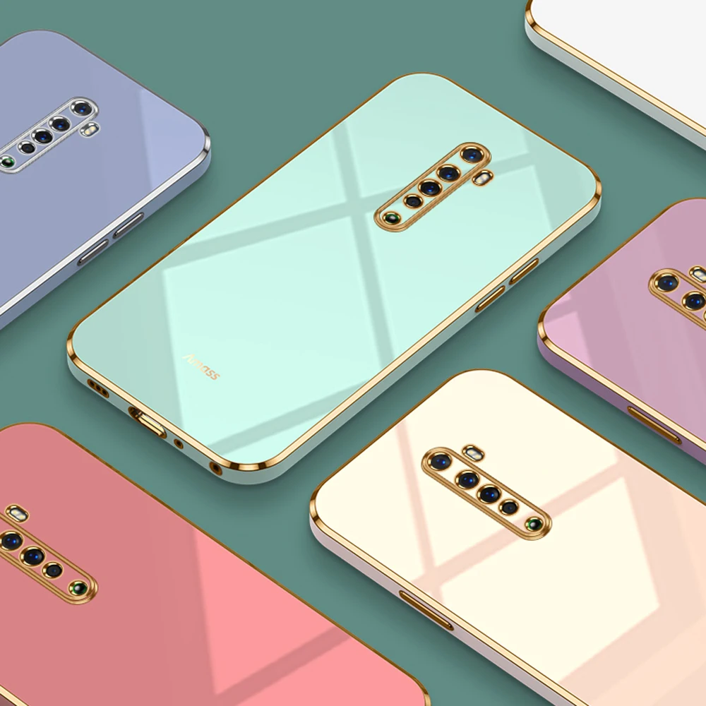 Luxury Square Plating ShockProof Silicone Back Cover