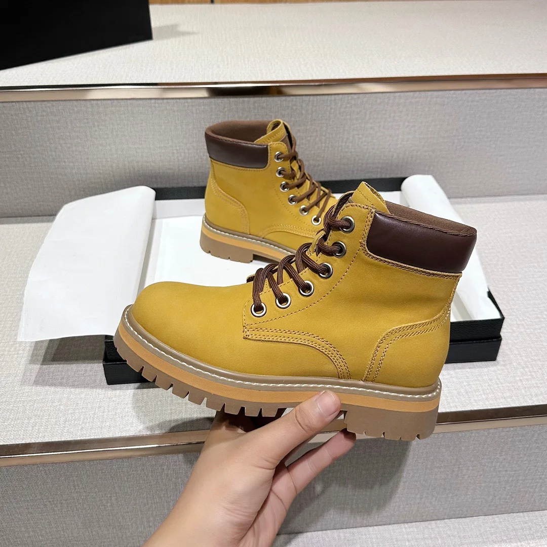 Withered Retro High Street Fashion Ladies Women's Shoes Thick Bottom Locomotive Cowhide Leather Boots