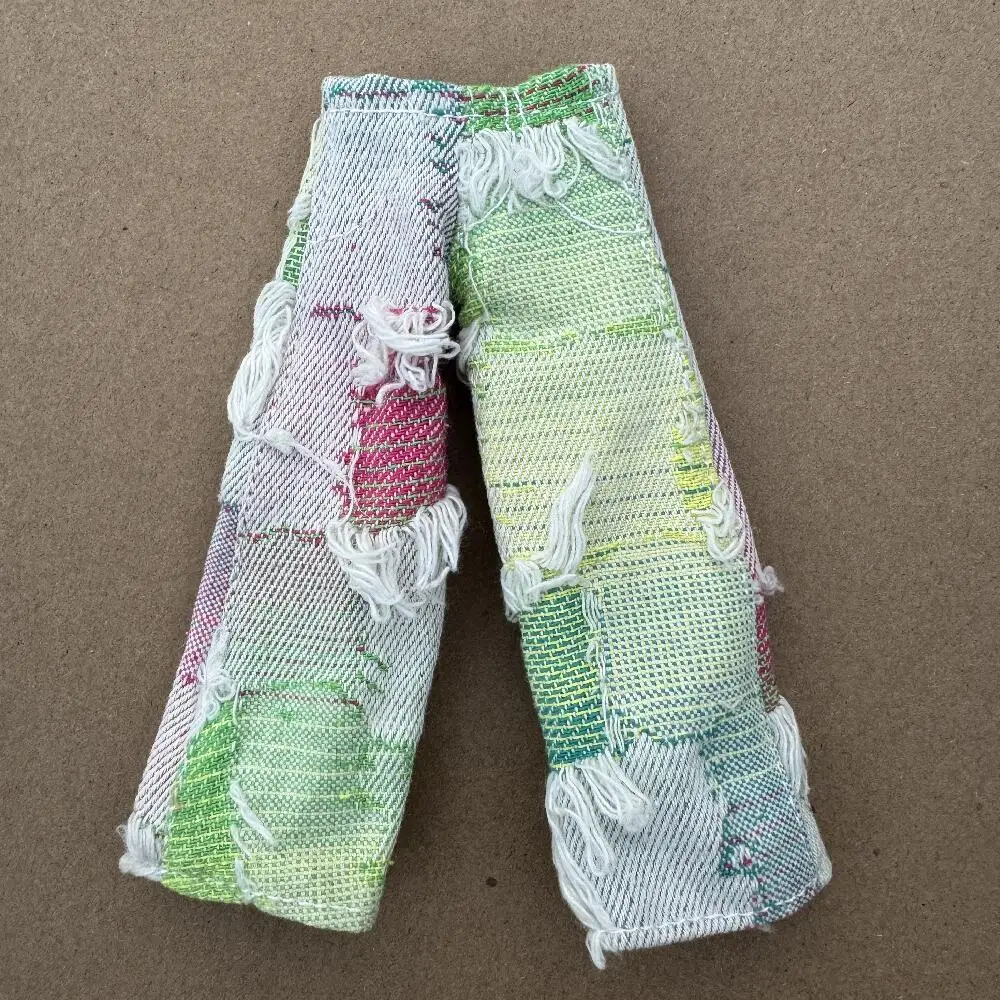Handmade Vintage Hip-Pop Doll Trousers - DIY Accessory