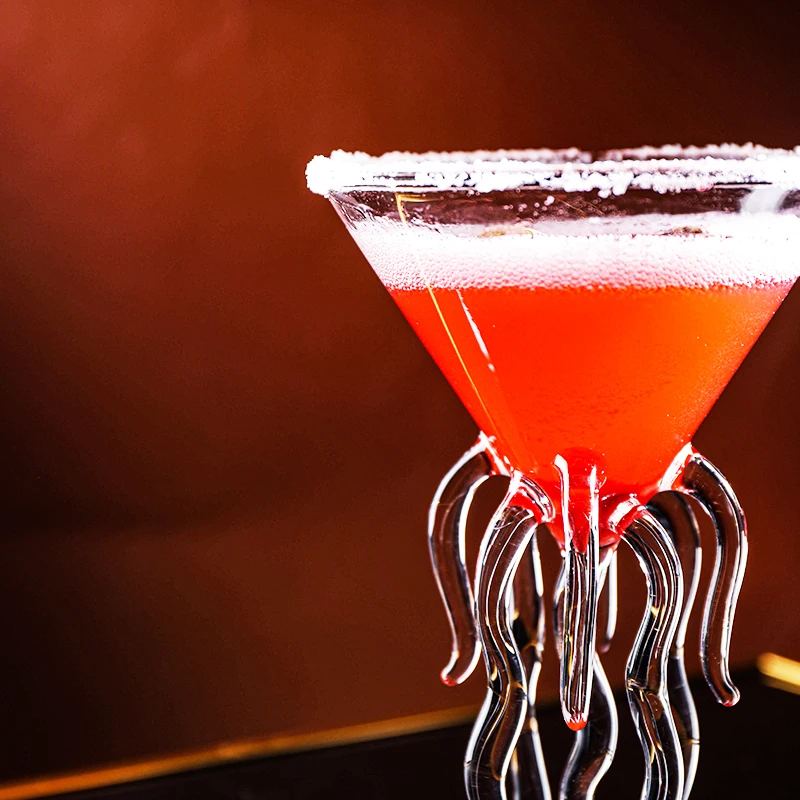New 3D Octopus Tentacle Muller Martini Glass For Bar Cocktail Party Champagne Coupes Jellyfish Modeling Mixing Wine Glasses Cup