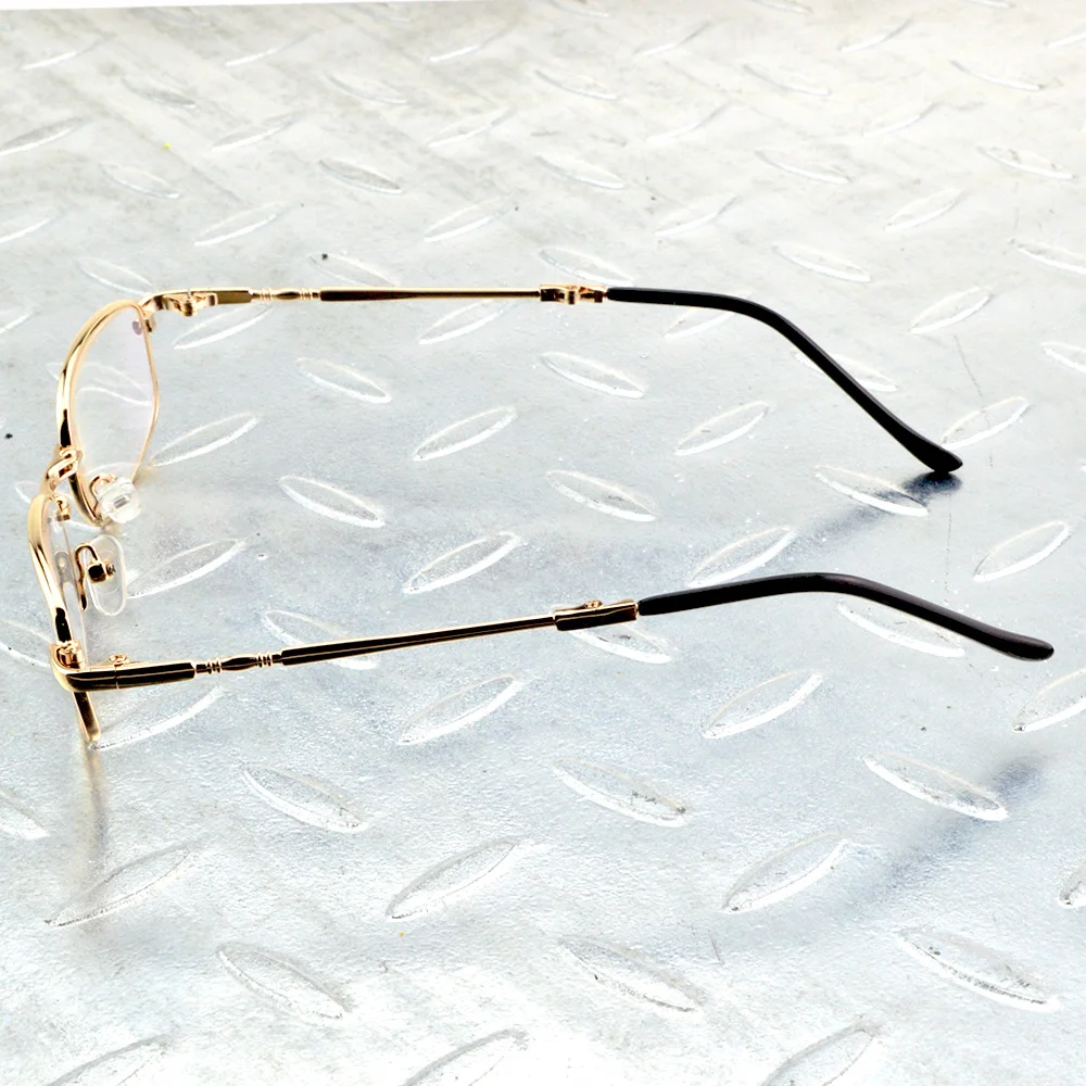 Gold Nickel-Copper Alloy Frame Reading Glasses Ultra-Light Portable Fold Full-Rim Spectacles +0.5 +0.75 +1 TO +6 6