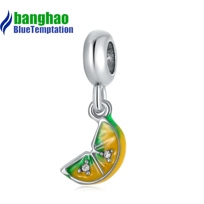 Wholesale DIY Fashion lemon Charm for making accessories for jewelry alloy pendants bracelets beads MDF118