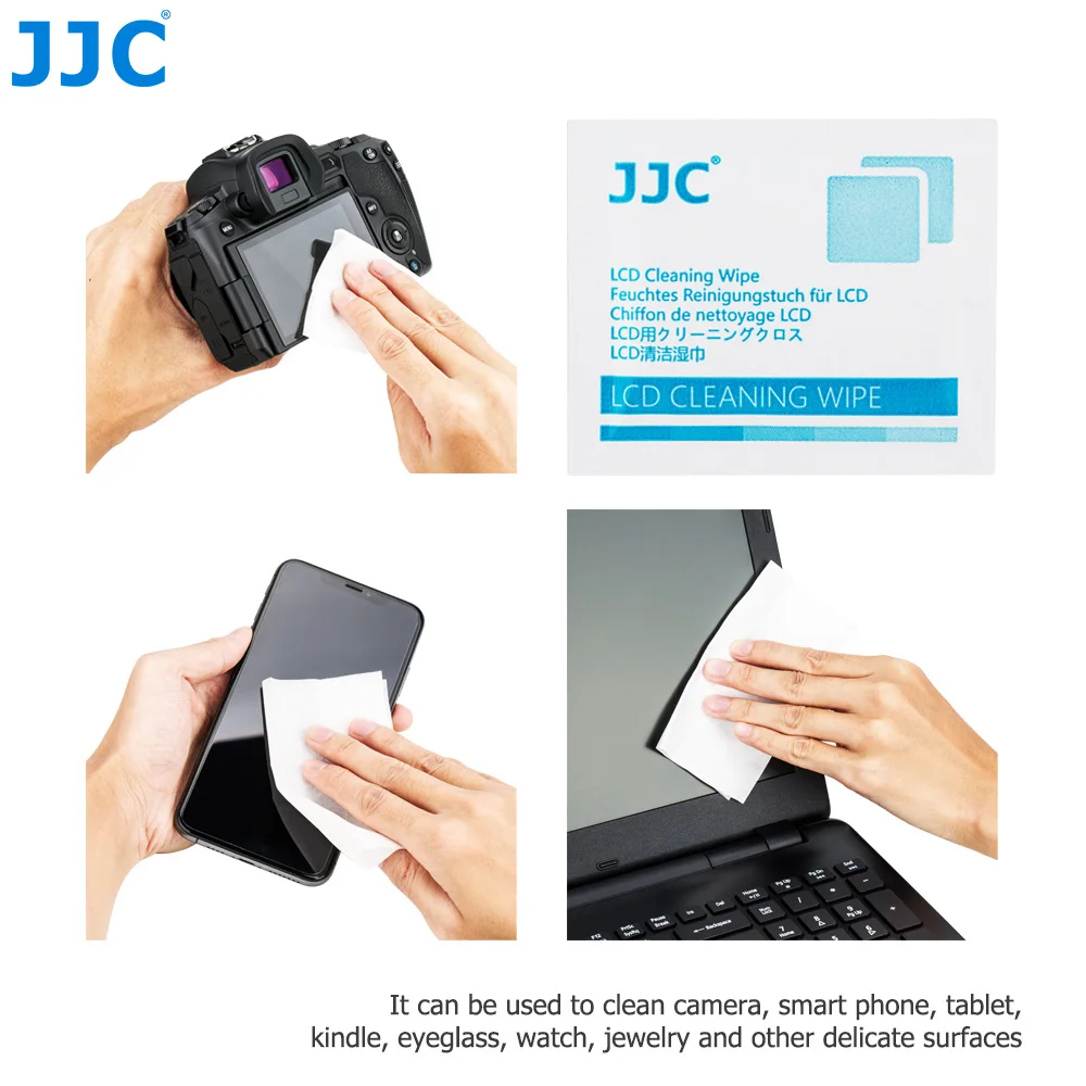 JJC 110Pcs Lens Cleaning Wipes Moistened Individually Wipes Pre-moistened Lens Cleaning for Glasses Camera Lens Phone Screen