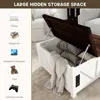 Farmhouse Lift Top Coffee Table with Storage, Wood Square Center Table with Charging Station&USB Ports, Living Room Central Tabl 3
