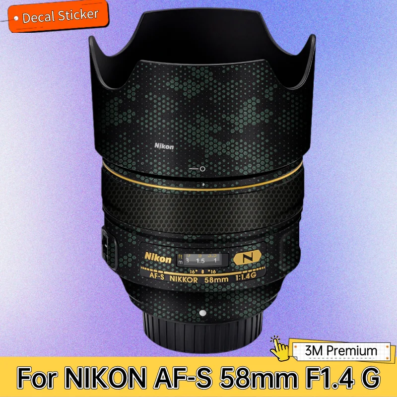 

Для NIKON AF-S 58 мм F1.4 G наклейка на рассеиватель Защитная Наклейка виниловая пленка защита от царапин AF-58 F/1,4G