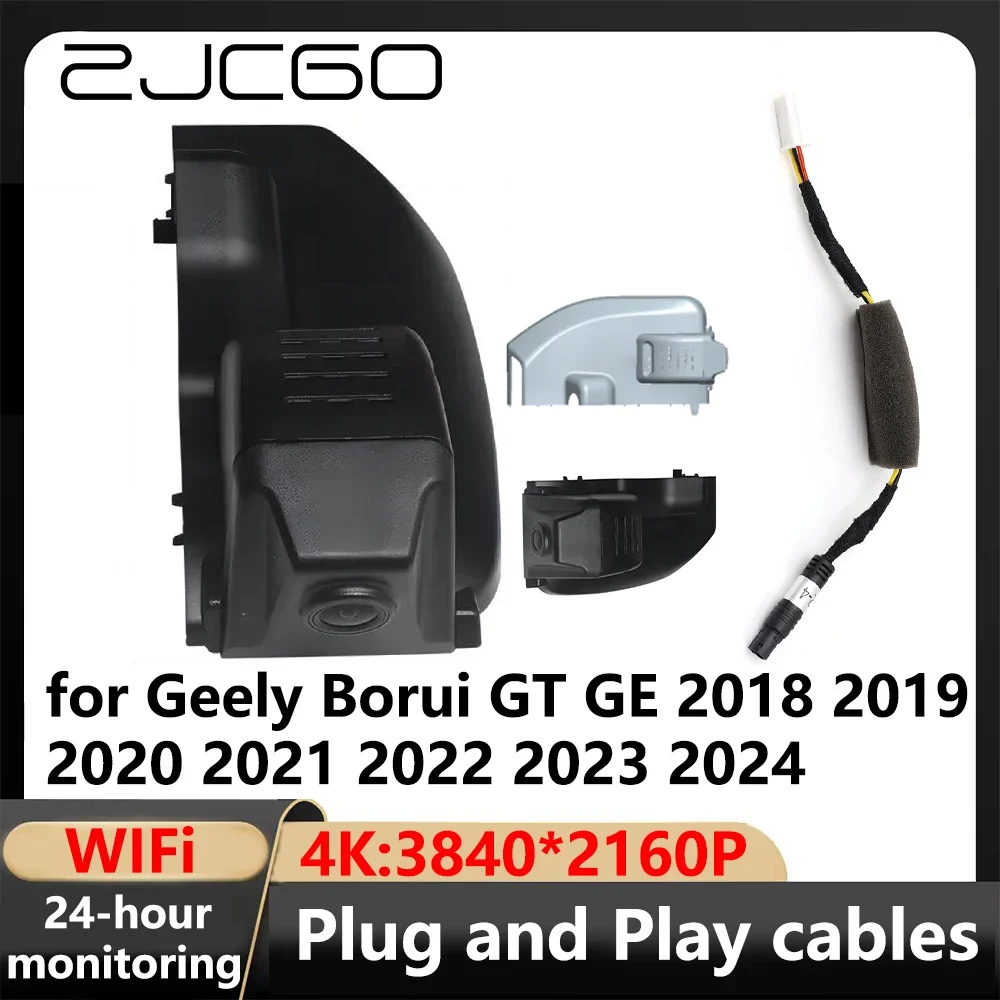 

ZJCGO 4K Wifi 3840*2160 Автомобильный видеорегистратор, видеорегистратор, видеорегистратор для Geely Borui GT GE 2018 2019 2020 2021 2022 2023 2024