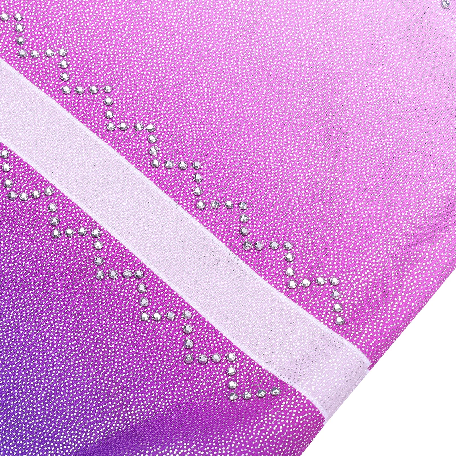 BAOHULU Sparkle Gymnastics Leotard For Girls Gradient Performance Clothes Rhinestone Bodysuit Long Sleeve Practice Wear