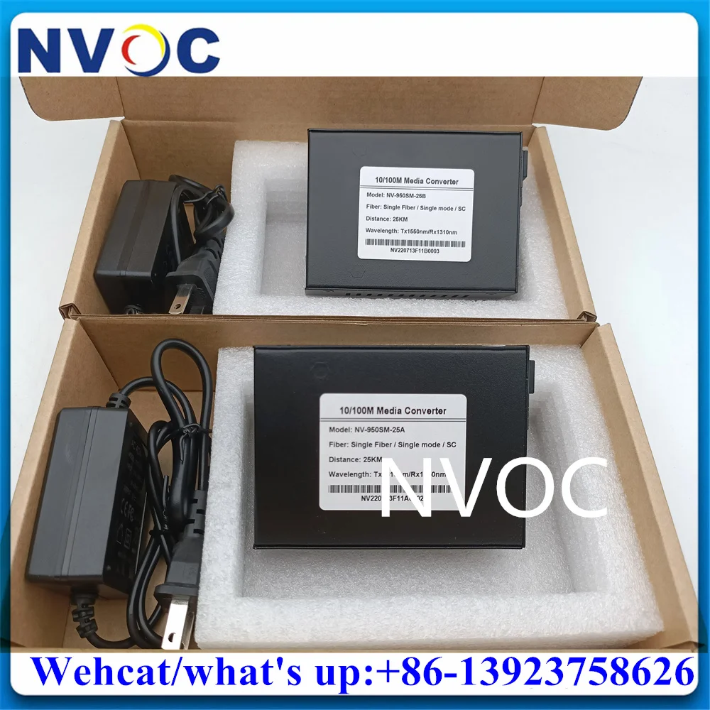 Convertitore Multimediale In Fibra Bidi Megabit Da 25Km Convertitore Ethernet Da 100M Monomodale 1310/1550Nm Sm Simplex Da Fibra A 1 Rj45