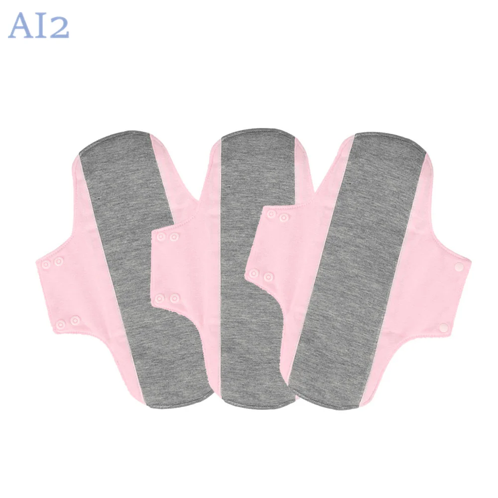 3PCS 22*28CM Sanitary Napkin Large Size Night Nursing Pad Washable Graphene Menstrual Cloth Pads Reusable Soft Panty Liner