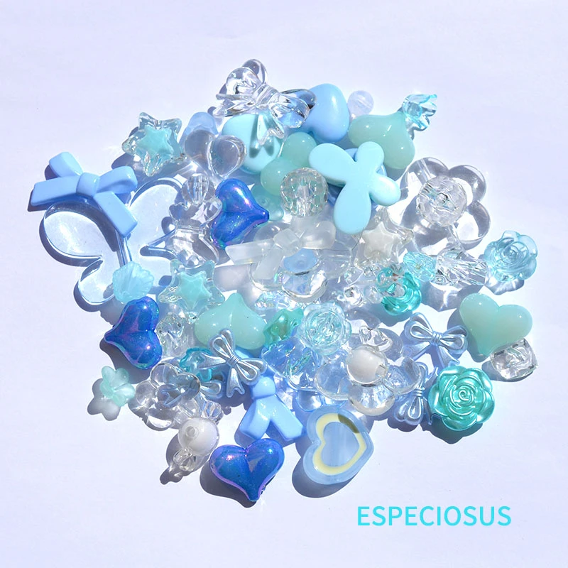 Transparent Multi Color Acrylic Beads 20MM Bracelet Multi Style Heart Spacer Necklace Accssories DIY Jewelry Departments