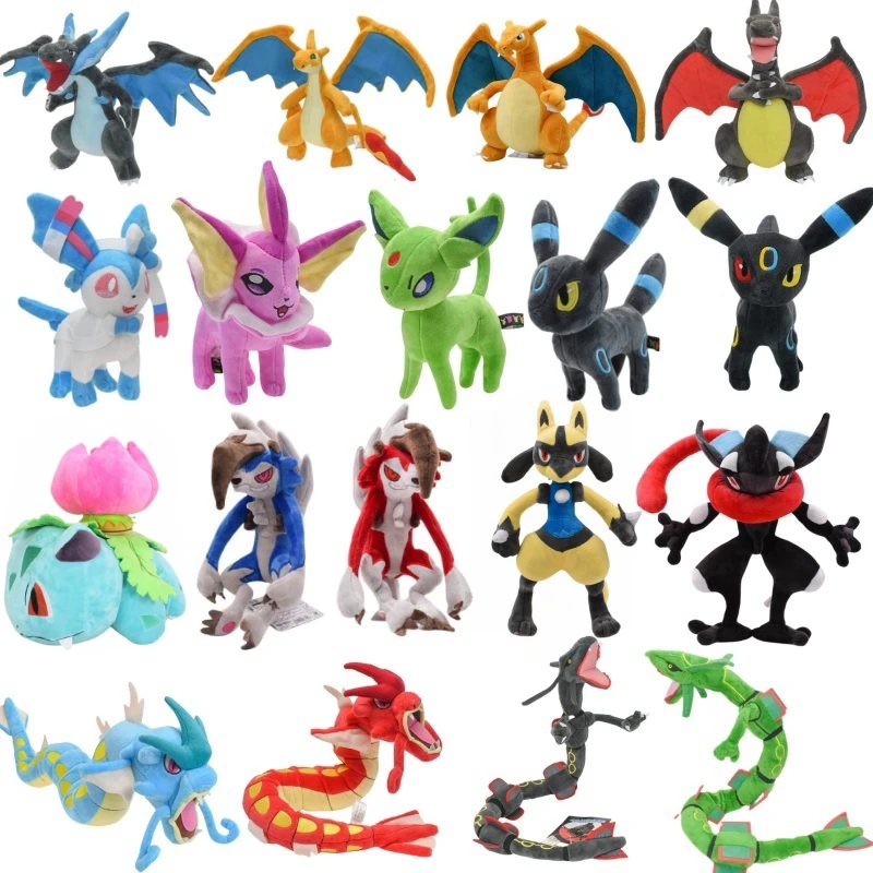 Плюшевая игрушка Покемон, персонажи аниме, куклы, CharizardX & Y Eevee Greninja Lucanroc Lucario Rayquaza Gyarados, Детская плюшевая игрушка