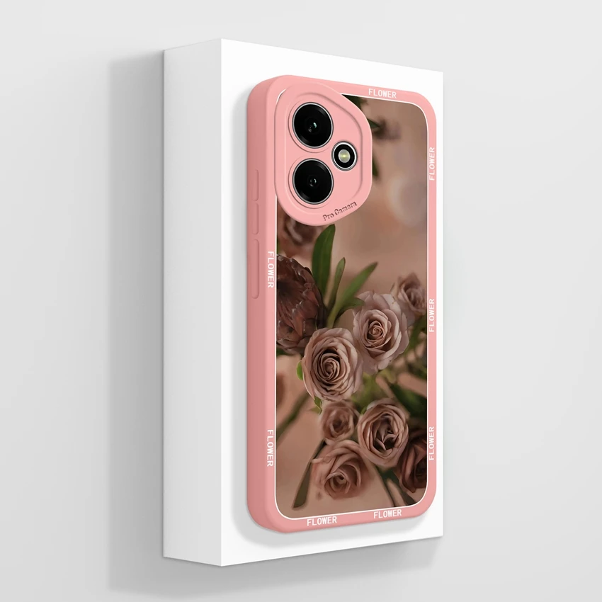Cute Cat Pattern Soft Silicone Phone Case with Screen Protector - Anti-Slip Shell