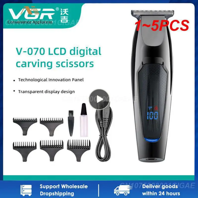 

1~5PCS Hair Clipper Oil Head Engraving Electric Clippers LCD Digital Display Household Professional Electrical Appliances V-070