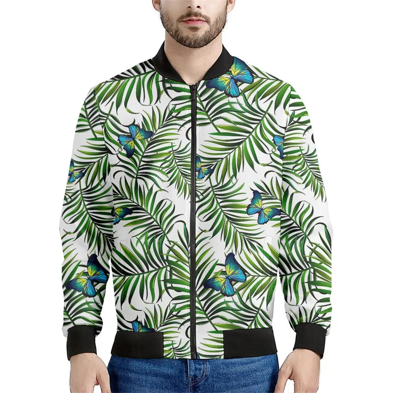 thumbnail image 1 of Chaqueta con estampado 3D de mariposa e insectos de dibujos animados, ropa para hombre, sudadera holgada, chaqueta estilo aviador informal con cremallera, abrigo de calle, 1 of 4