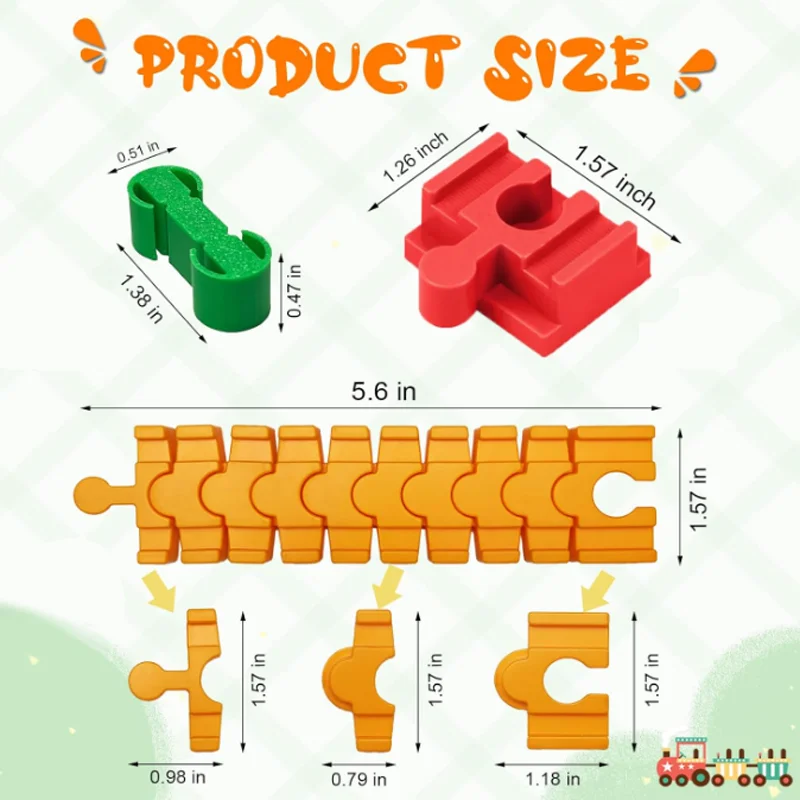 나무 기차 트랙 액세서리 다채로운 유연한 트랙 기차 트랙 연결부 모든 주요 브랜드와 호환되는 나무 트랙