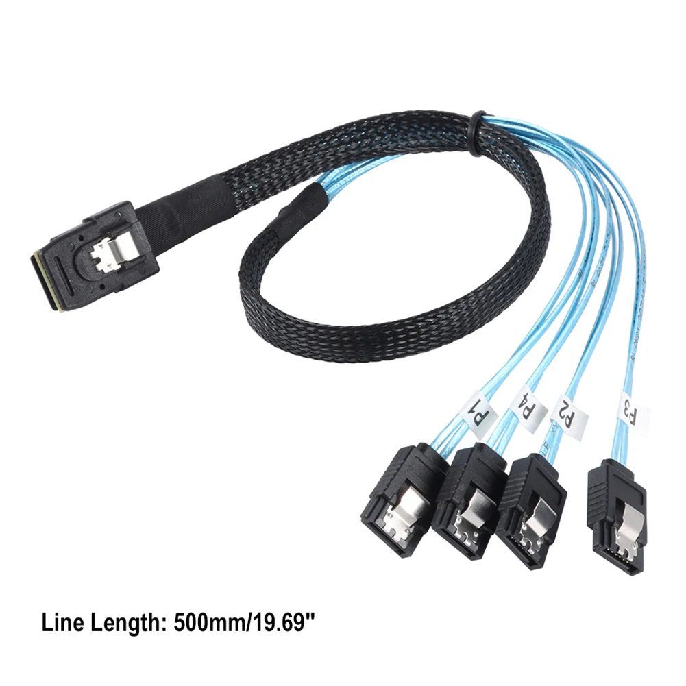 내부 미니 SAS SFF-8087 36P 수-4 SATA 7P 암 포워드 브레이크아웃 케이블