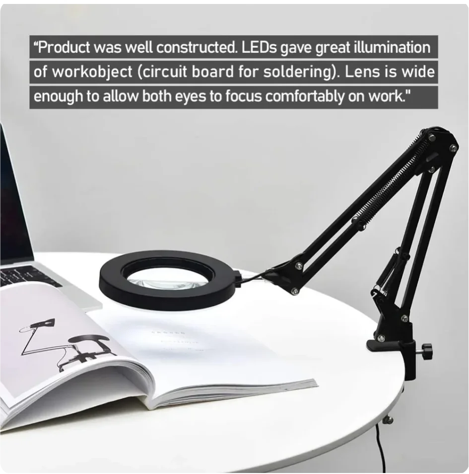72LED 10X Illuminated Magnifier USB 3 Colors LED Magnifying Glass for Soldering Iron Repair/Skincare Beauty/Table Light tool magnifying glass soldering magnifier soldering repair magnifier magnifying glass lamp