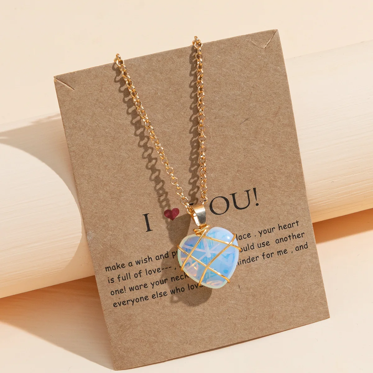 

New Natural Stone Heart Pendant Necklace Water Drop Shape Crystal Pendant Necklace for Women Collares Para Mujer Envio Gratis