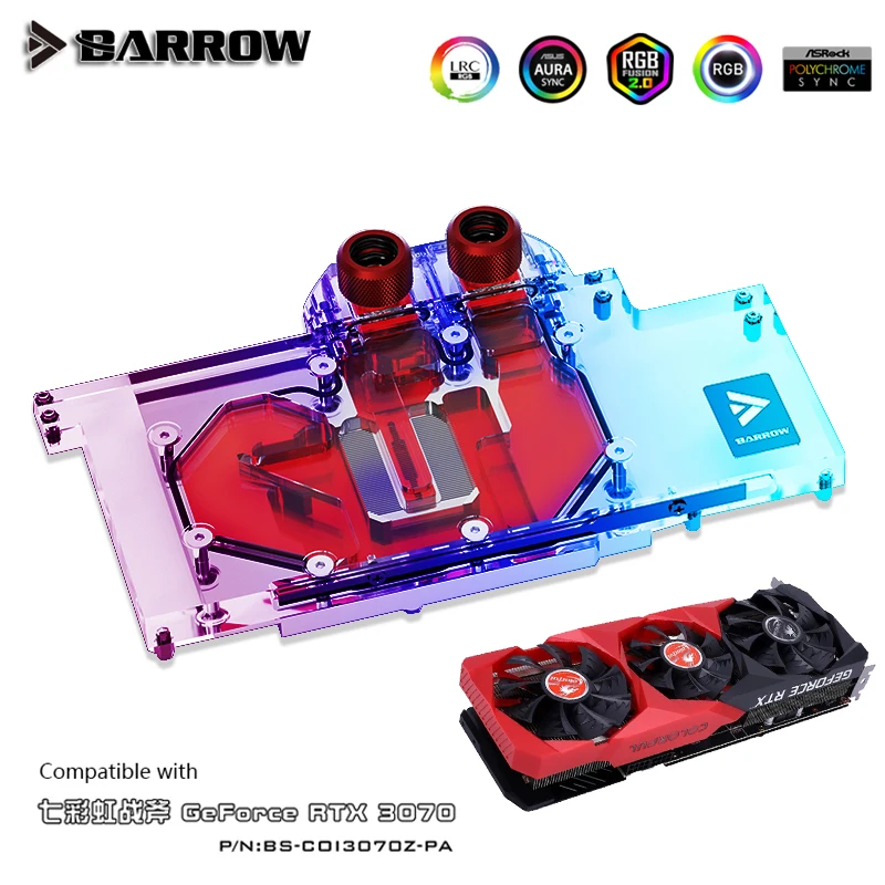 

Barrow GPU Block For Colorful Battle AX RTX 3070 Graphics Card, VGA Cooler Radiator, 5V M/B SYNC, BS-COI3070Z-PA