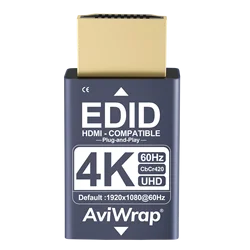 Enhanced HDMI EDID Emulator Passthrough Adapter - 1080p Virtual Display & EDID Manager - 3pcs (4K)