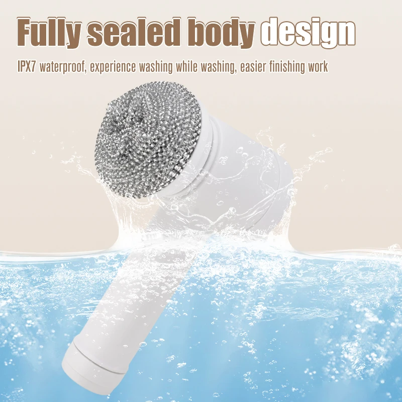 Electric Cleaning brush, Electric spin scrubber cordless, 5 brush heads, powerful cleaning, for bathroom kitchen dishe