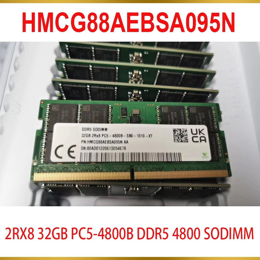 1 Pcs 32G 2RX8 32GB PC5 4800B DDR5 4800 SODIMM For SK Hynix Notebook Memory HMCG88AEBSA095N