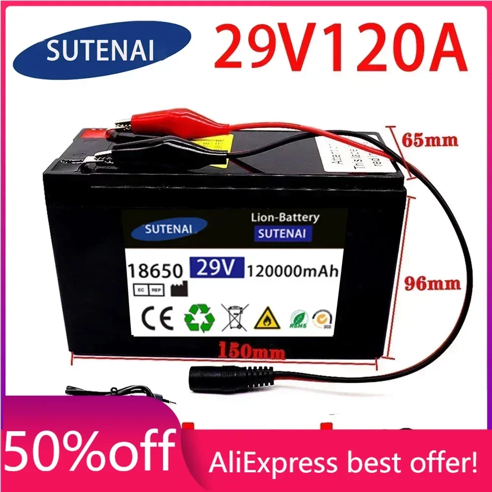 

29v 120A Li Ion 18650 Battery Electric Vehicle Lithium Battery Pack 24V- 29V 35Ah 120Ah Built-in BMS 30A High Current