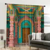 2pcs, spring summer Curtains Indian temple theme Yarn Curtains Versatile Polyester Decorations Ldeal for Living Room, Bedroom, 6