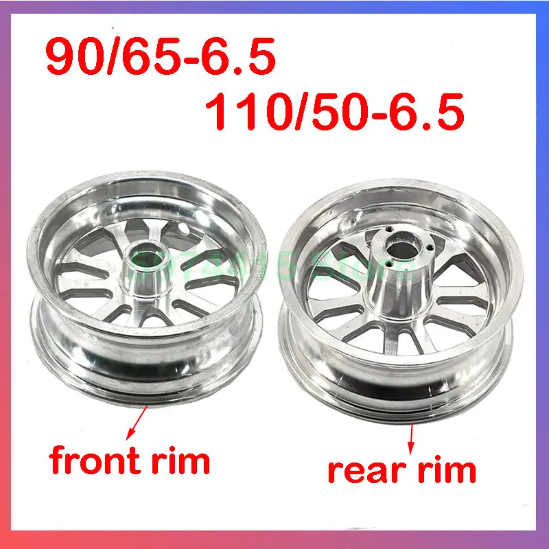 6.5 Inch Rim Front Wheel 90/65-6.5 Rear Wheel Rim 110/50-6.5 Tubeless Aluminum Front Hub Assembly Scooter With Axle