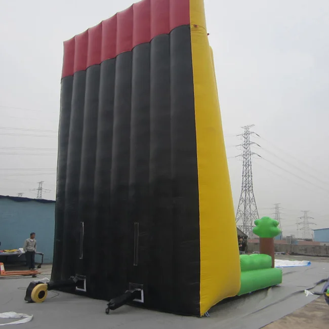 Factory commercial outdoor water games inflatable rock climbing wall slide