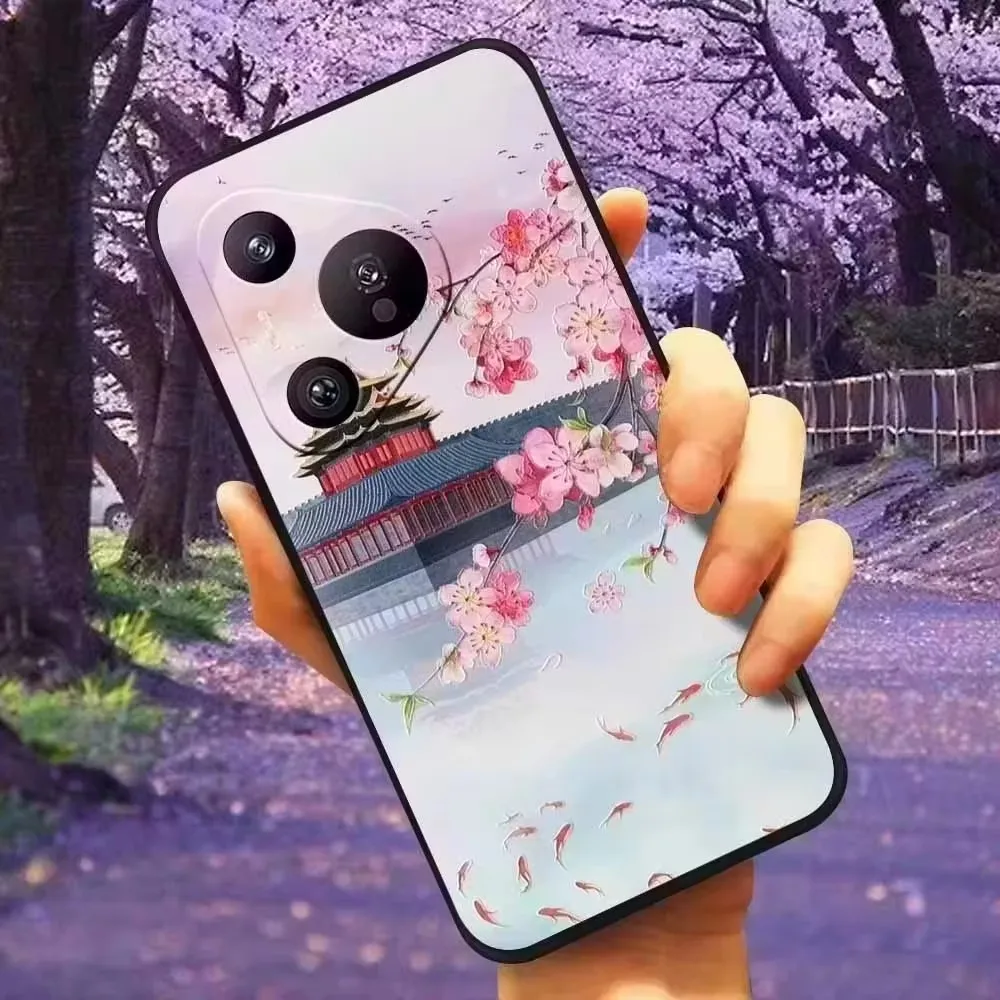 3D Flower Relief Silicone Emboss Back Cover - Soft Protective Cartoon Design