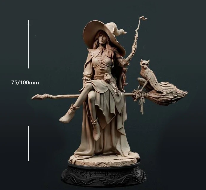 1/24 1/18 Resin Model Kits Female Wizard Figure Unpainted No Color Rw