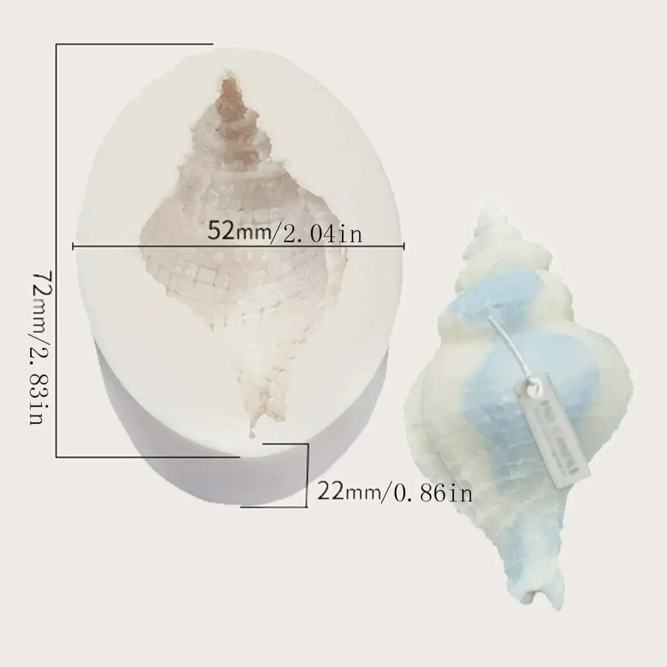 1pc-Sea Shell Silicone Mould Conch Mold For Candles Soap Resin Clay Dly Making