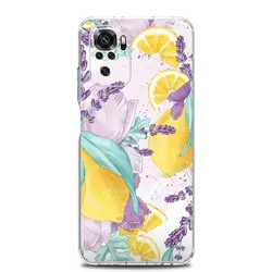 Clear Soft TPU Phone Case with Retro Lemon Fruit Design - Genuine Leather (B7)