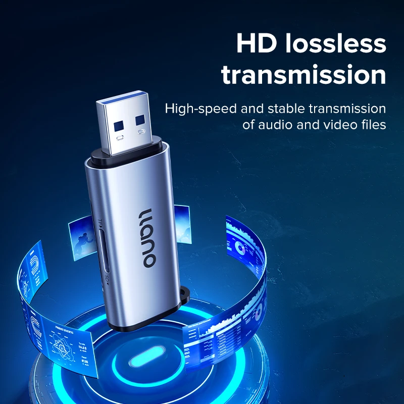 Llano 마이크로 SD 카드 리더, USB 어댑터, 메모리 카드 리더, 5Gbps 2-in-1
