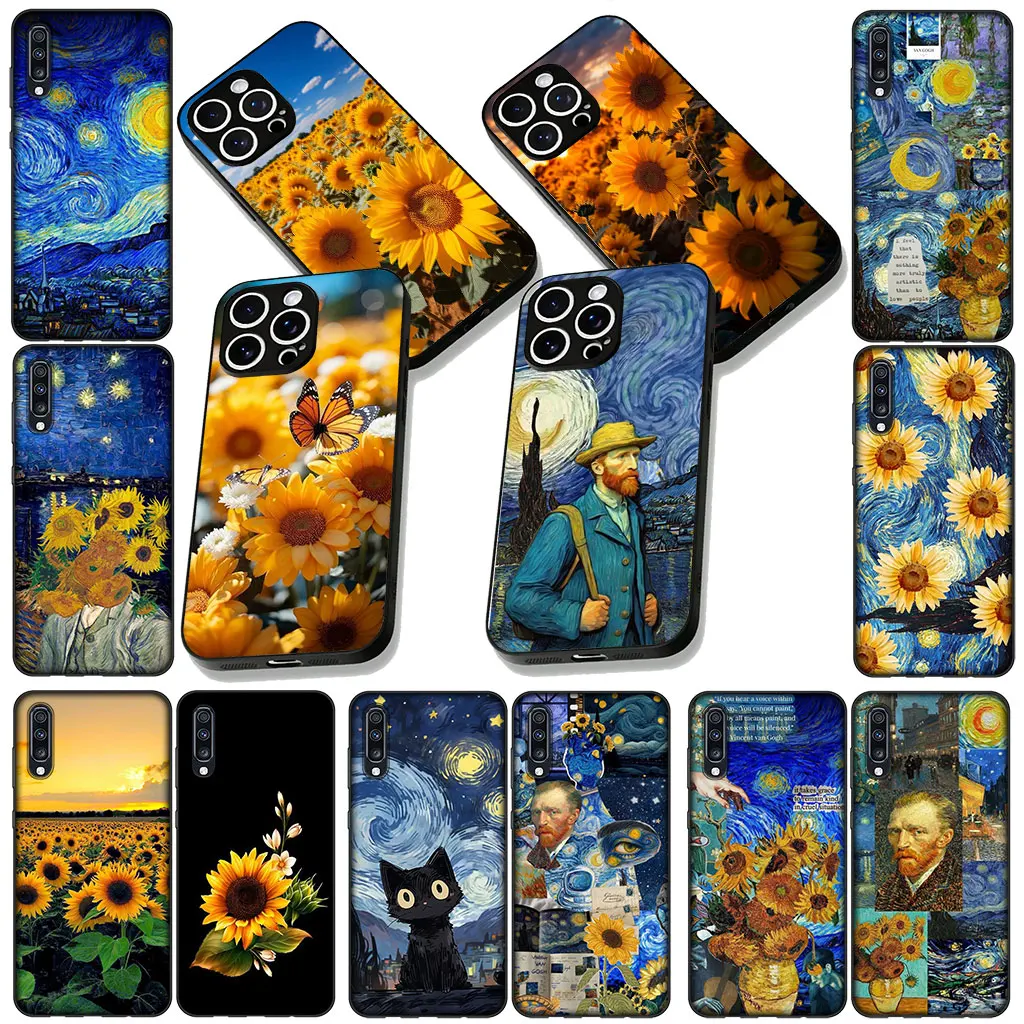 Sunflower Van Gogh Starry Night Sky Artistic Phone Cover